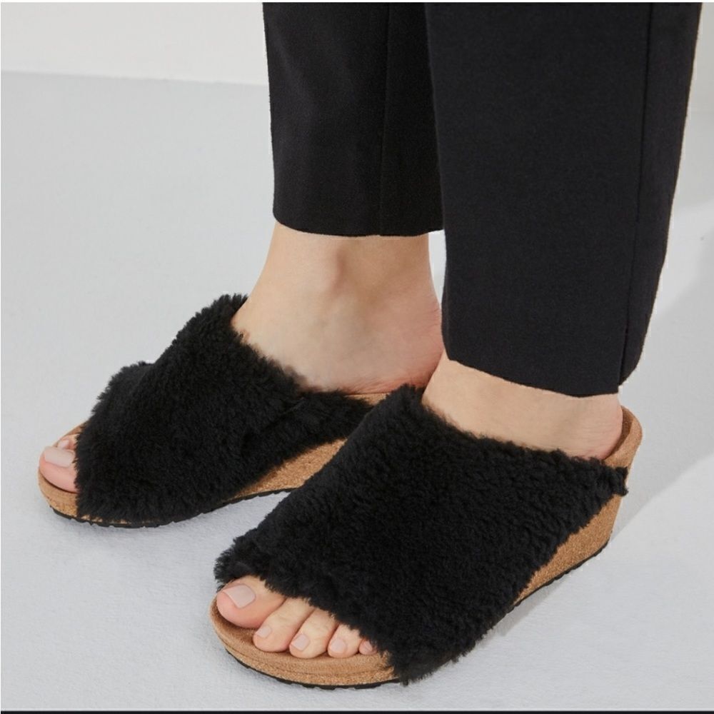 BIRKENSTOCK Papillio Women's Namica Teddy Shearling Black Sz 9